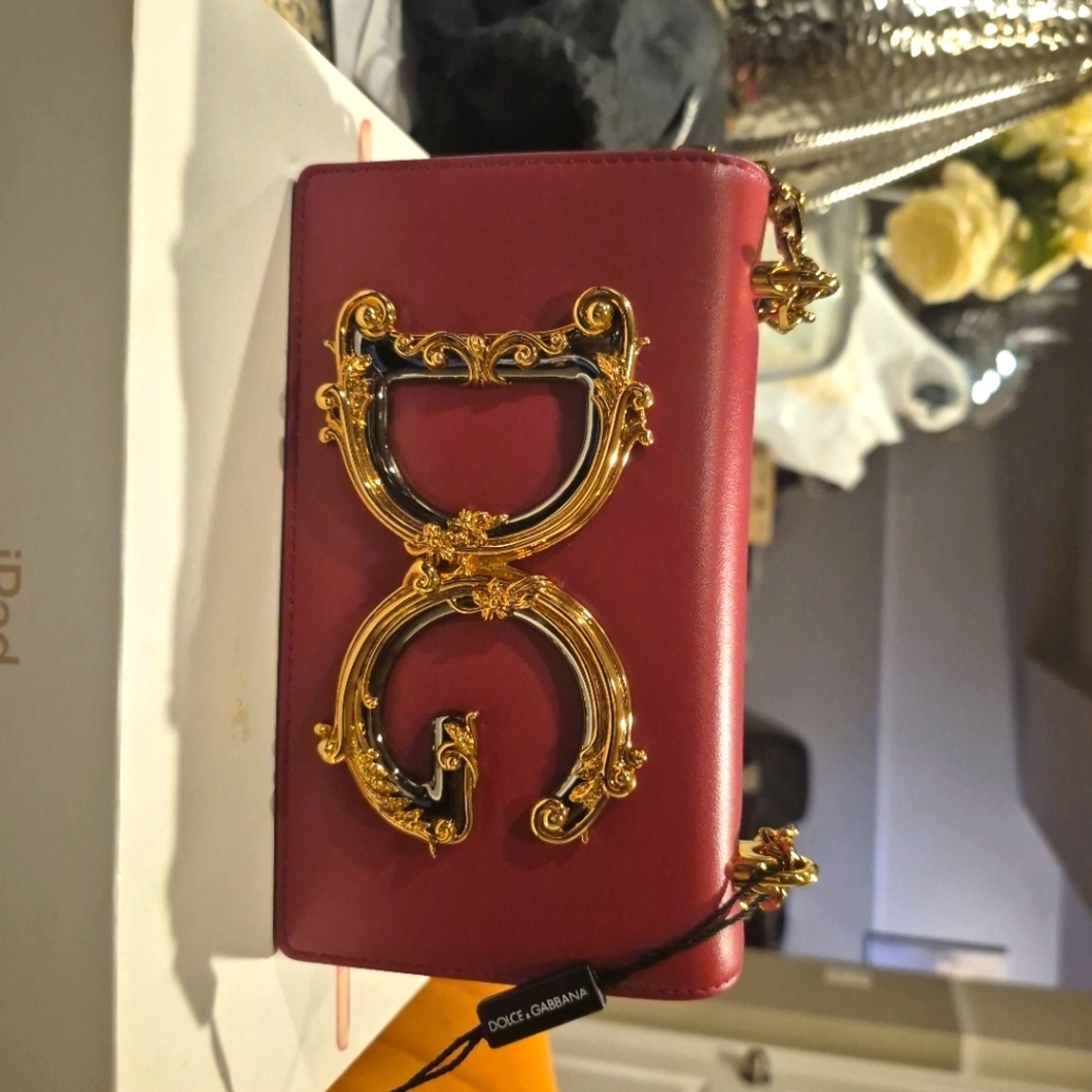 Dolce & Gabbana Red Bag with Gold Accents